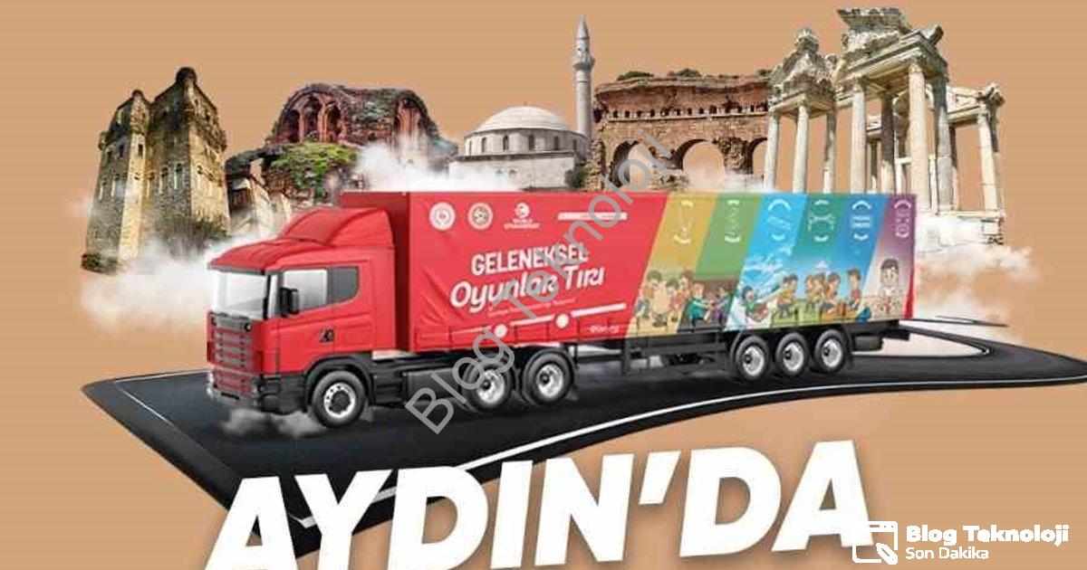 "Aydın'da Nostalji Rüzgarı: Geleneksel Oyunlar Tırı Geliyor" başlıklı haber için fotorealistik, prof