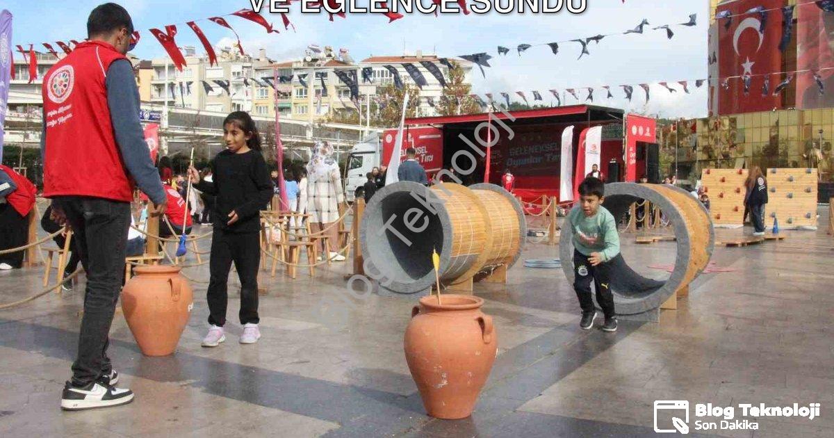 "Geleneksel Oyunlar Tırı Aydın’da Nostalji ve Eğlence Sundu" başlıklı haber için fotorealistik, prof