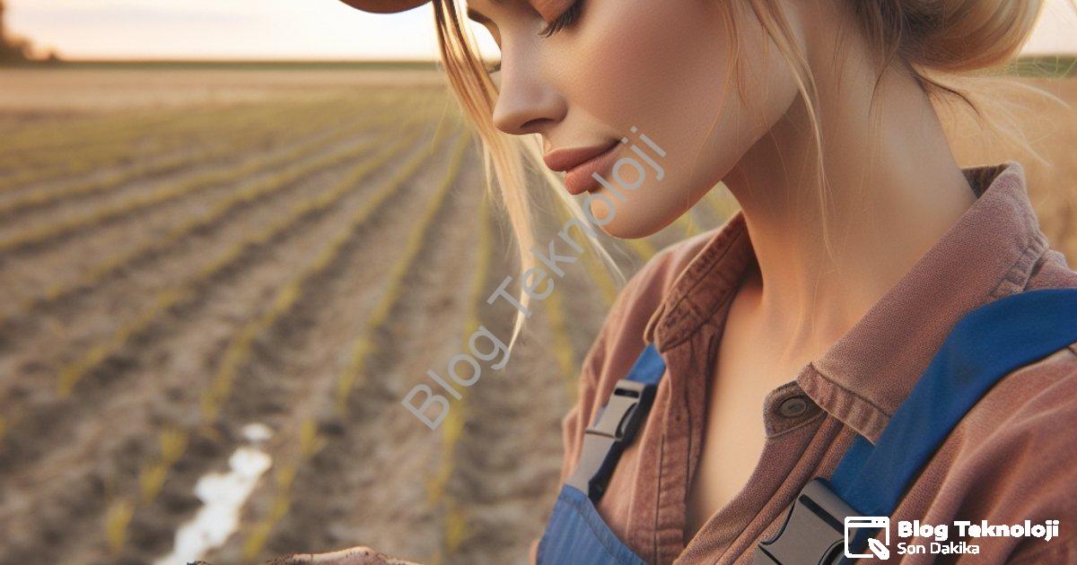 "Genç kadın çiftçi Gül Dural huzuru yeniden toprakta buldu" başlıklı haber için fotorealistik, profe