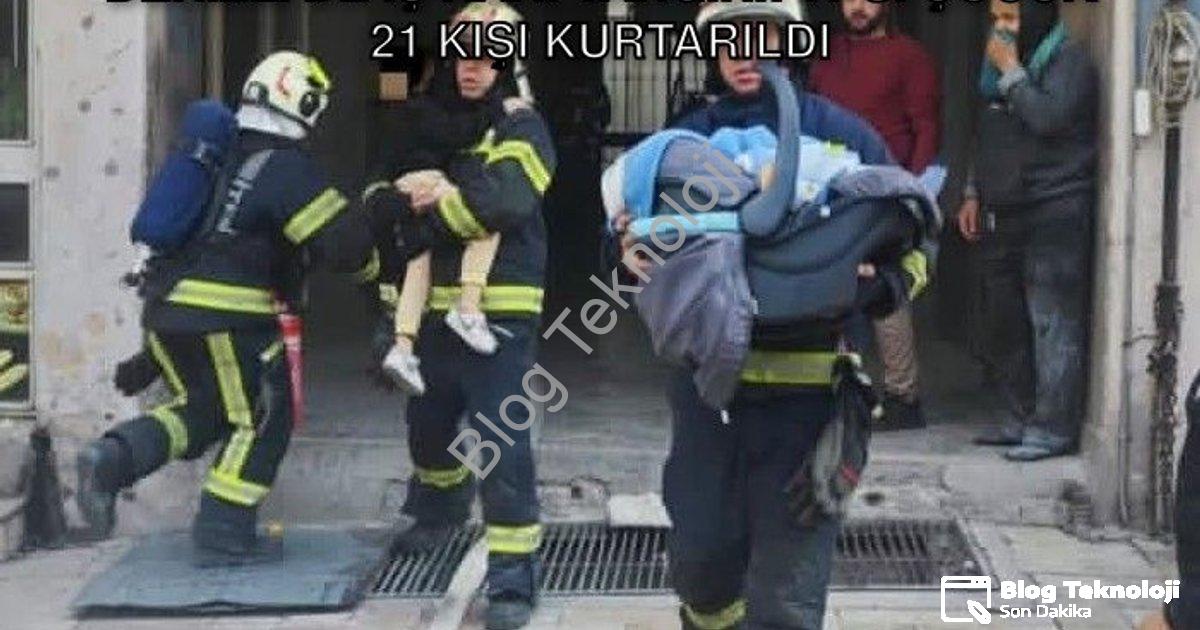 "Denizli'de İş Hanı Yangını: 17'si Çocuk 21 Kişi Kurtarıldı" başlıklı haber için fotorealistik, prof