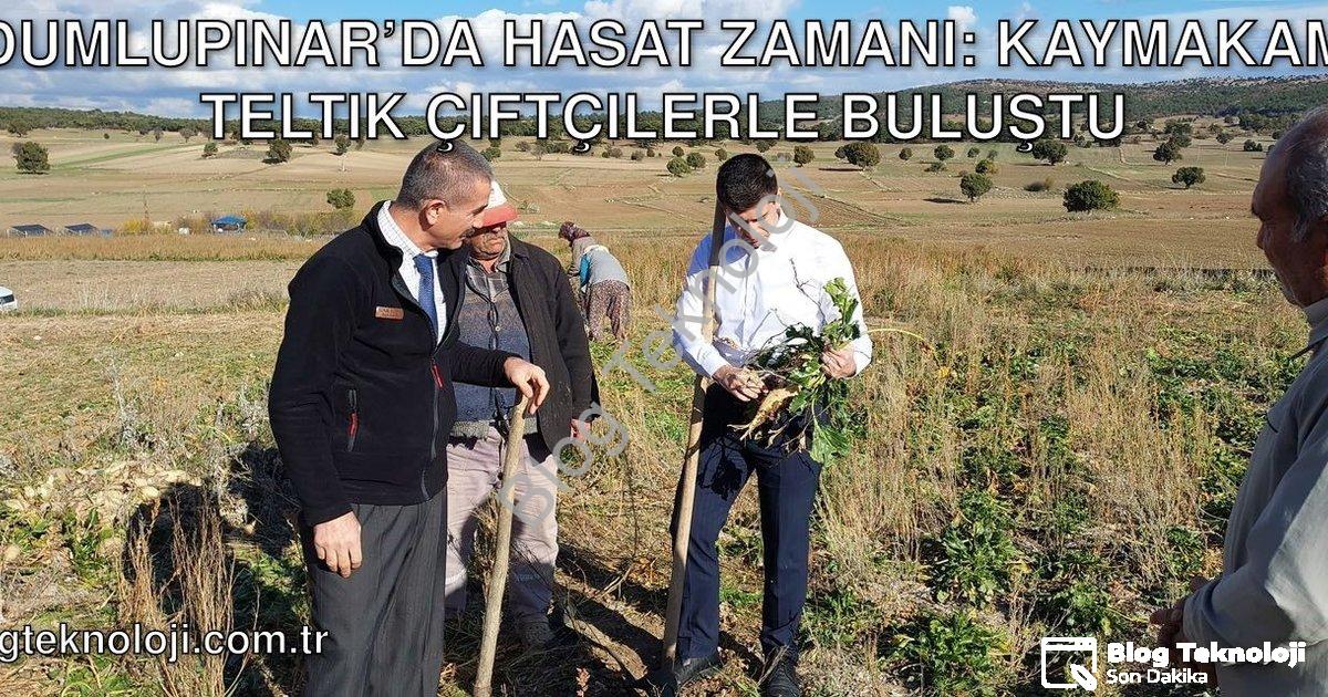 "Dumlupınar’da Hasat Zamanı: Kaymakam Teltik Çiftçilerle Buluştu" başlıklı haber için fotorealistik,