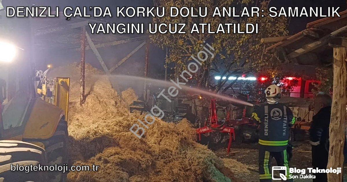 "Denizli Çal’da Korku Dolu Anlar: Samanlık Yangını Ucuz Atlatıldı" başlıklı haber için fotorealistik
