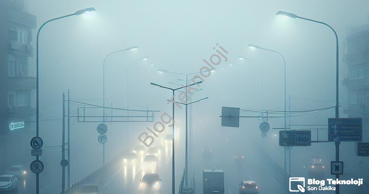 "Tavşanlı'da Yoğun Sis Alarmı: Görüş Mesafesi 50 Metreye Kadar Düştü" başlıklı haber için fotorealis