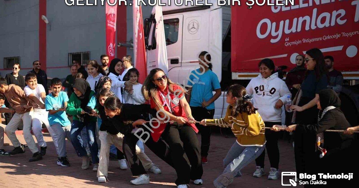 "Geleneksel Oyunlar Tırı Manisa'ya Geliyor: Kültürel Bir Şölen" başlıklı haber için fotorealistik, p