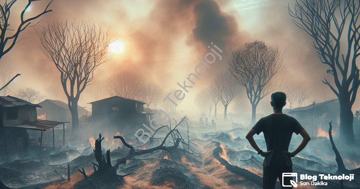 "Aydın Efeler'de Korkutan Yangın: Vatandaşların Dikkati Faciayı Önledi" başlıklı haber için fotoreal